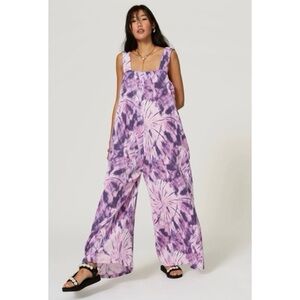 SHOW ME YOUR MUMU Summerland Jumpsuit  Tie Dye Purple Size L